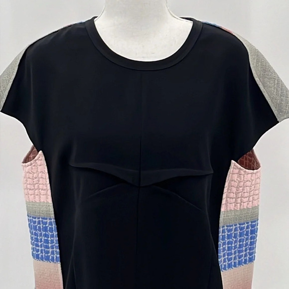 Cedric Charlier Mixed Media Cap Sleeve Blouse - NEW - Size 14 (US) - Picture 2 of 10